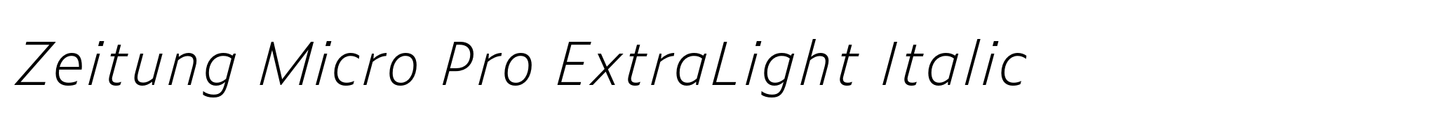 Zeitung Micro Pro ExtraLight Italic image